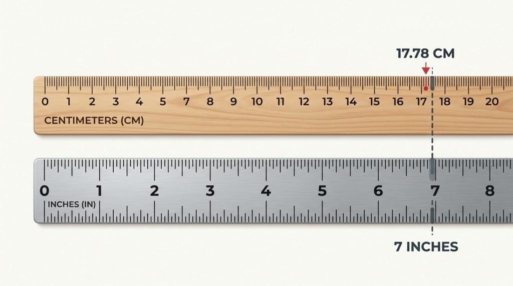 7 pouces en cm : conversion exacte et exemples concrets