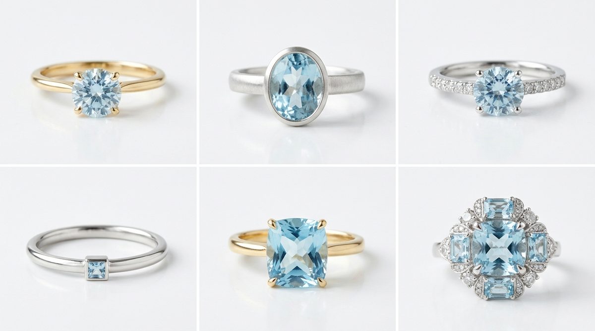bague en aigue marine — image 1
