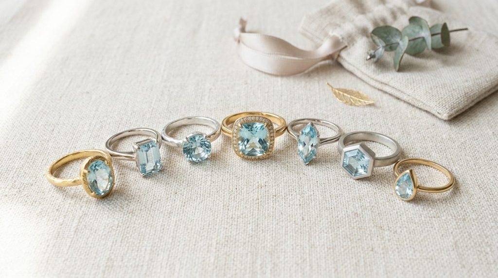 Bague en aigue marine : collection bijoux à découvrir