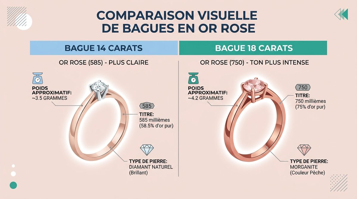 bague en or rose — image 1