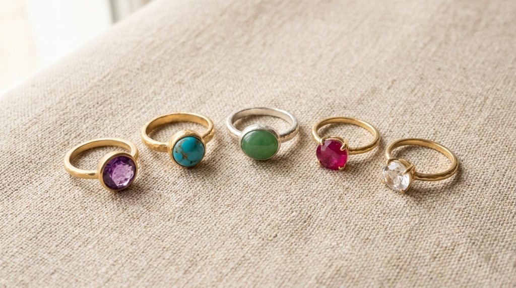 Bague en pierre naturelle : collection artisanale à découvrir