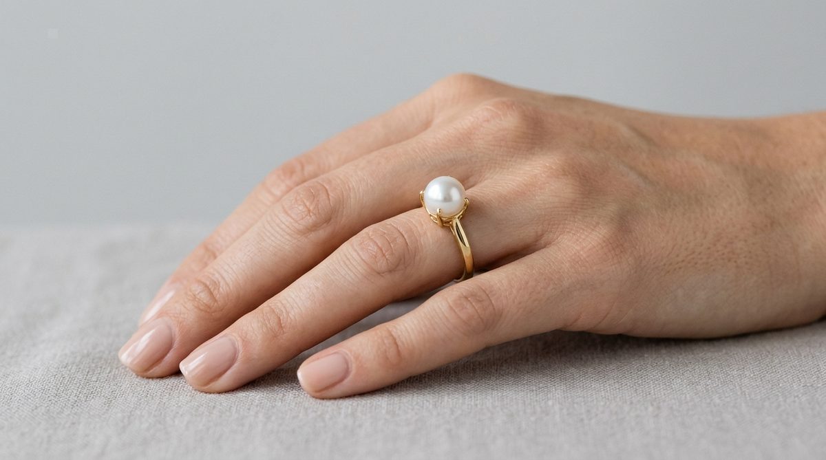 bague perle — image 2