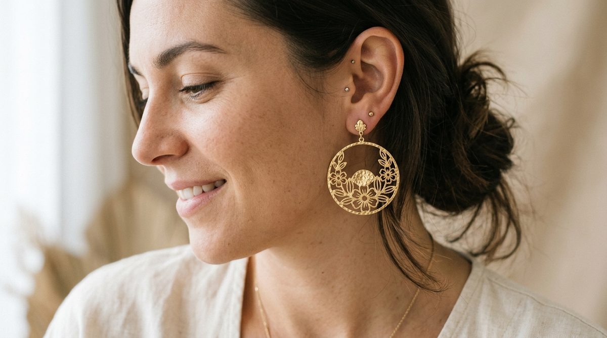 boucle d oreille fleur — image 2