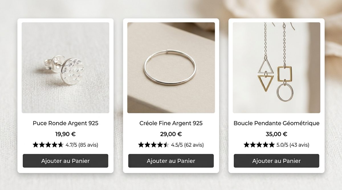 boucles d'oreilles argent — image 1