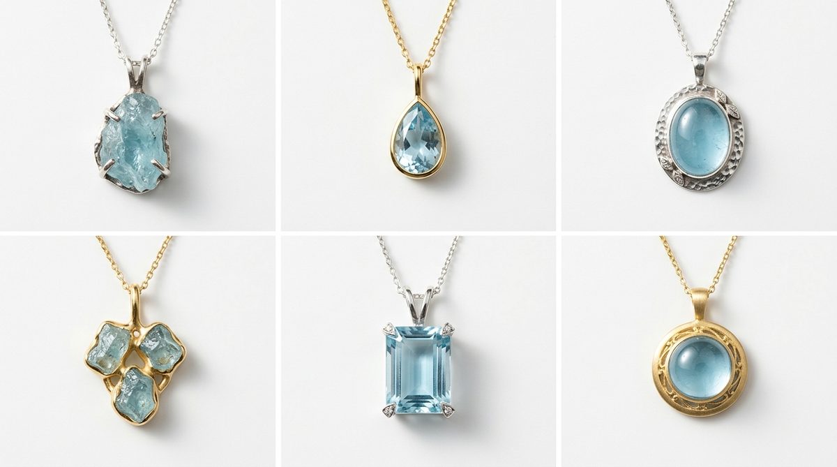pendentif aigue marine — image 1