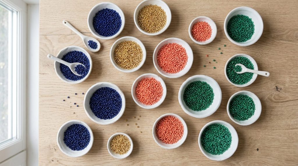 Perles de rocaille : choix, tailles et collections disponibles